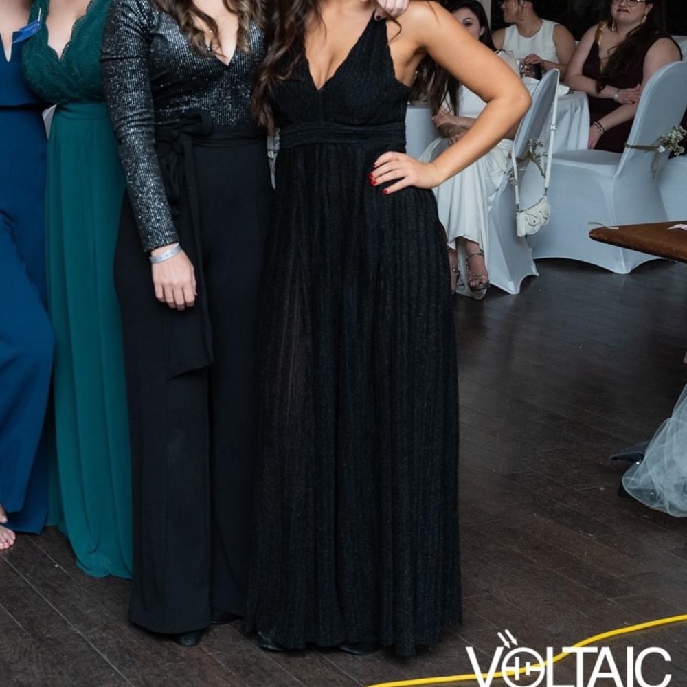 BLACK SPARKLY LONG DRESS XS PROM/WEDDING OR NEW YEARS EVE DRESS